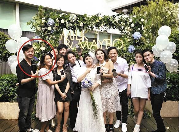 阿Wing和前男友Vincent于2017年10月一起出席周國賢妹妹婚禮。