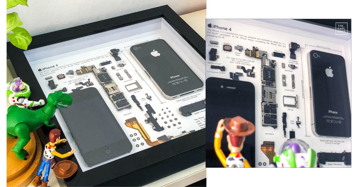 刘镇峰透露，Iphone 4是最容易拆解的手机，一块块小零件犹如乐高堆叠，整体构图呈现也相对细致。