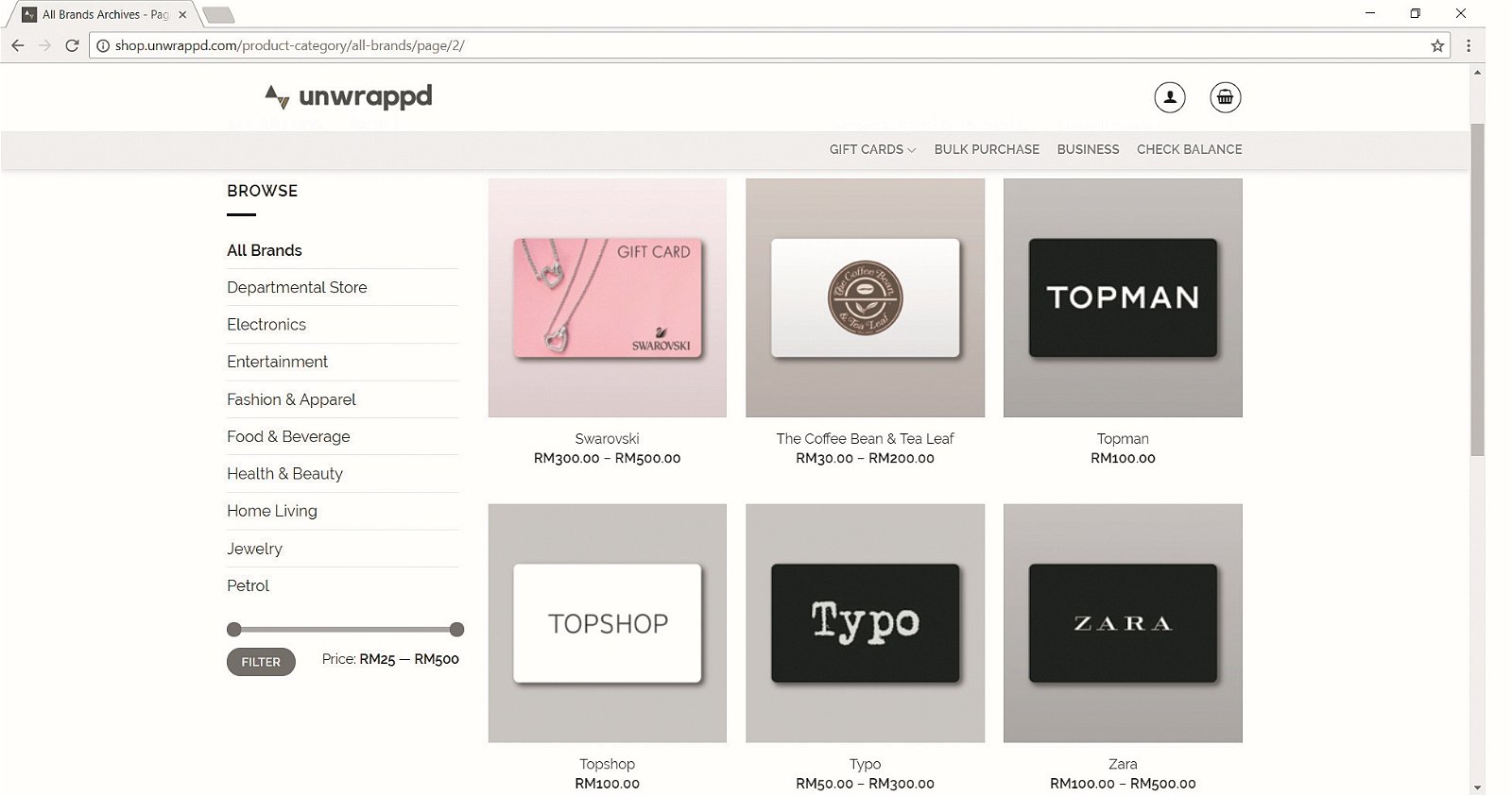 作为大马首创的礼品卡交易平台，Unwrappd提供各类别和品牌的礼品卡让客户选购。