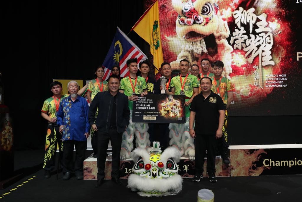 马来西亚雪兰莪双溪威群乐体育会龙狮团以9.64分的佳绩，获得亚军！