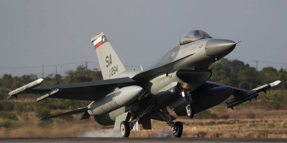美国空军F-16喷气式战斗机示意图。（图取自路透社）