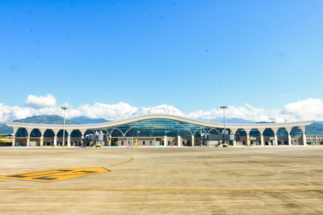 尼泊尔博克拉国际机场。（图取自中国驻尼泊尔大使馆）