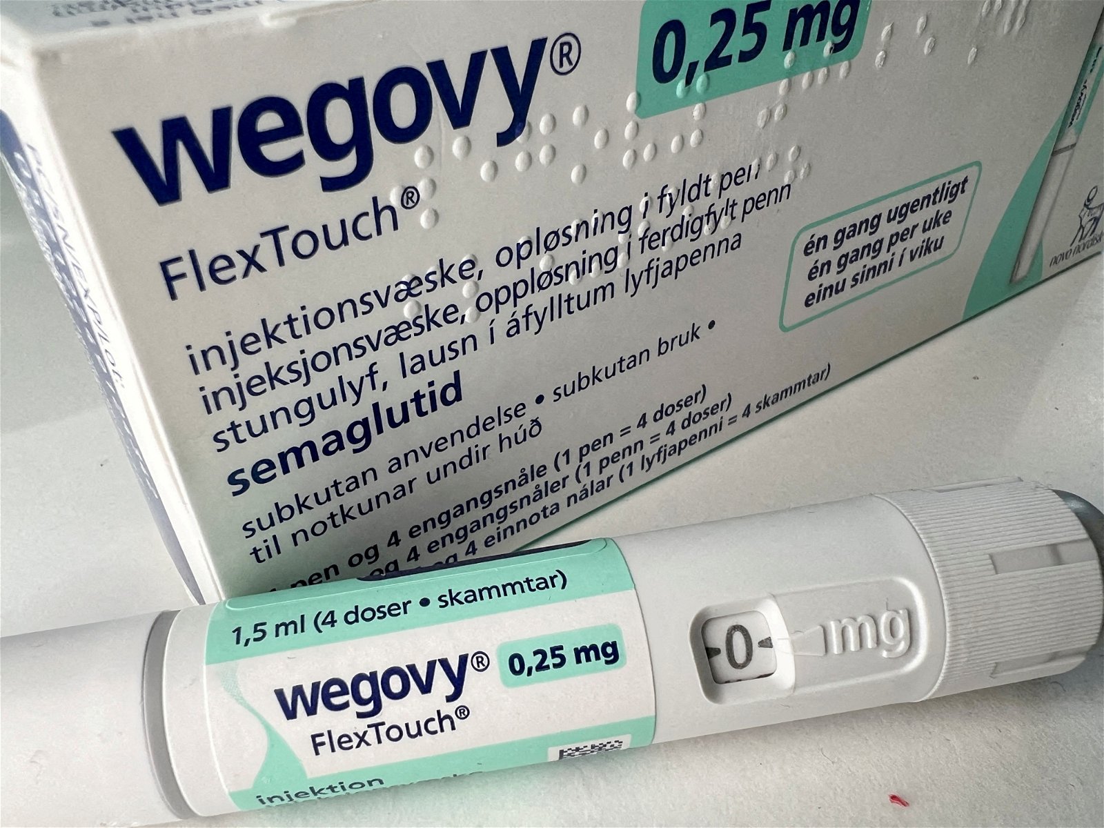 丹麦诺和诺德公司（Novo Nordisk）的Wegovy品牌减肥药物0.25毫克预填式注射笔。（路透社档案照）
