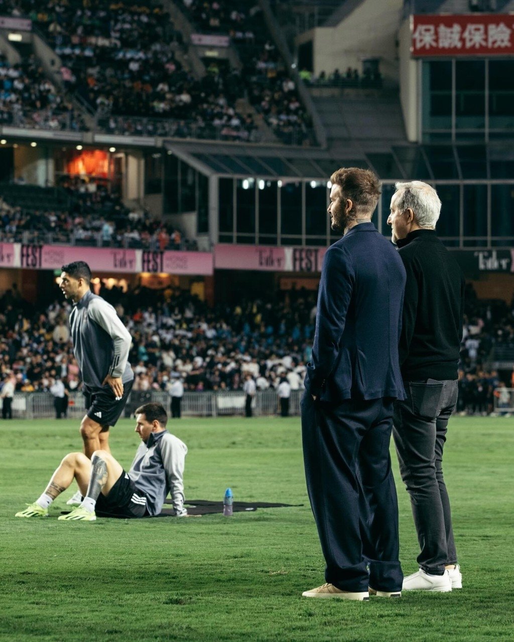 球王梅西（Lionel Messi）随球队国际迈亚密访港，国际迈亚密老板兼“万人迷”大卫柏罕（David Beckham）也有同行。