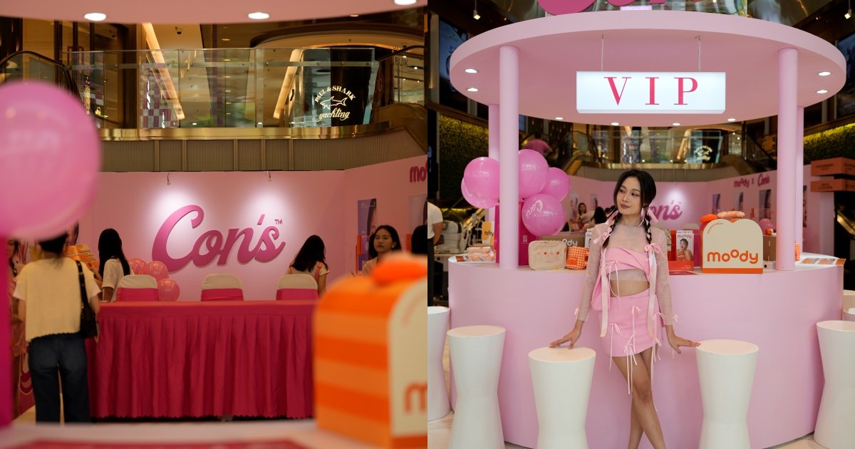 “Consmy Experience Store”的主题色为粉嫩少女粉，现场设立众多打卡点
