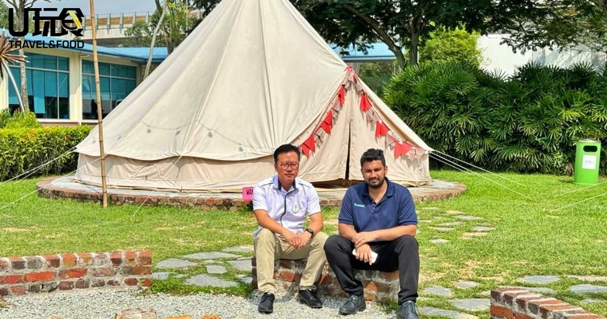 萧诗发（左）表示，The Tribe Glamping 宗旨是让每个到访的营客享受其中，并带著笑容回家，右为Prabhu柏汝（Prabhu）。