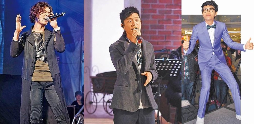 其他入围男歌手奖，左起杨培安、韦礼安与方大同。