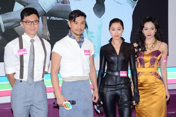 由袁伟豪（左起）、陈展鹏、胡定欣、王君馨领衔主演的《城寨英雄》，也是2016无线节目巡礼、20 16 香港国际影视展中无线电视推介的12部剧集之一。