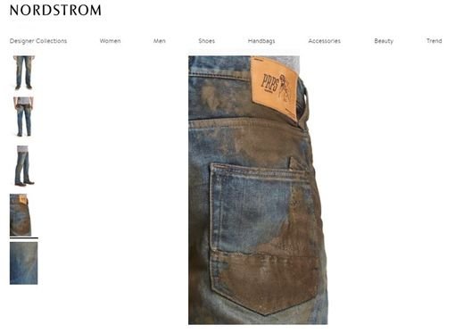 泥巴造型牛仔裤，一件要价近2000令吉。