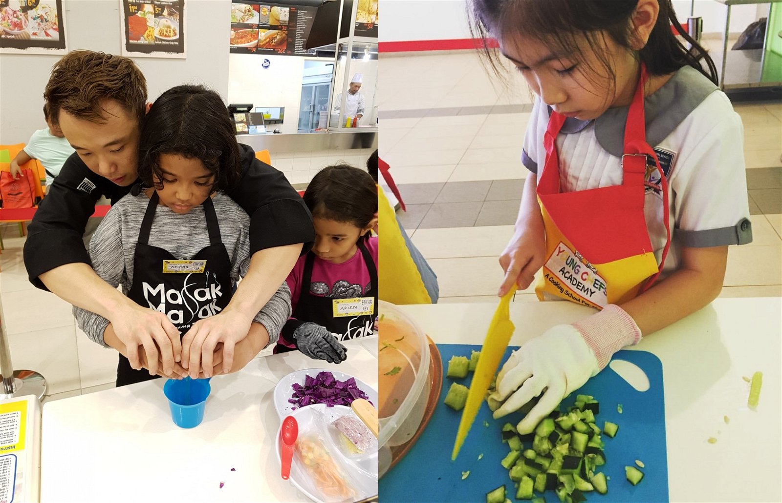孩子在大人的指导下，可以学会洗菜、切菜、如何把萝卜切成丝、怎样打鸡蛋才能避免蛋壳掉进碗里等。（摄影：骆曼）