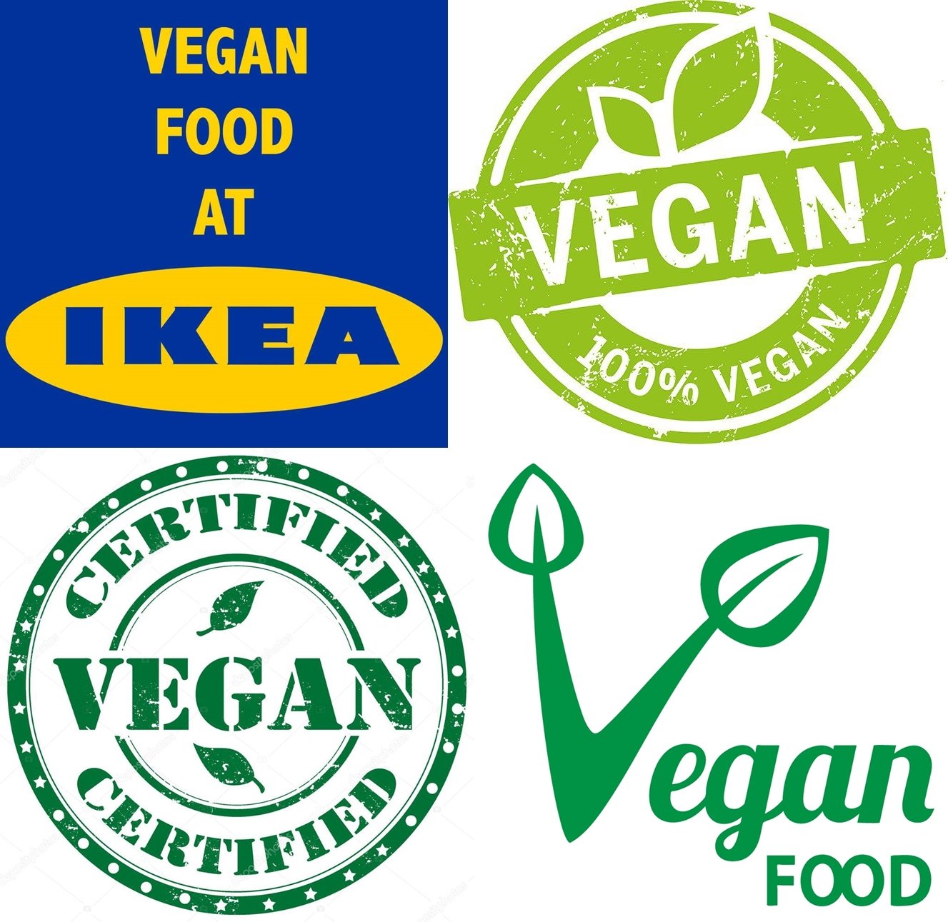 国外有各式各样的素食标签，以标明该产品适合素食者安心食用。而瑞典家居用品巨头宜家（IKEA）也在2015年响应素食主义团体的号召，推出“纯素丸子”，让更多人认识了“纯素主义这个新词。