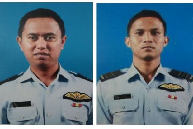 两名空军雅兹米莫哈末尤索（39岁，左）和哈斯里（31岁）在军机失事事情罹难。
