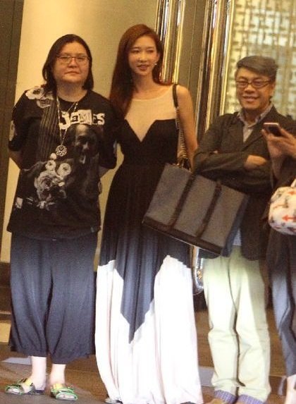 邱瓈宽（左起）、林志玲、蔡康永去年10月到晶华酒店欣赏杨仁沛的音乐会。