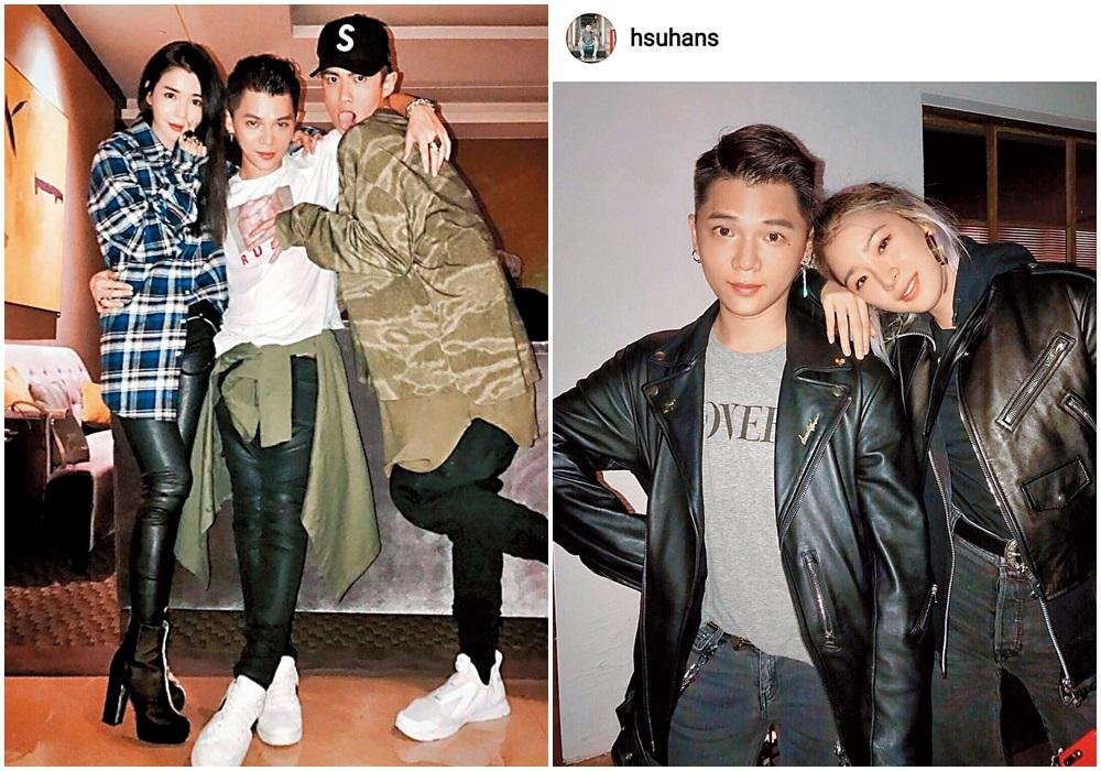 柯震东的设计师好友Hans Hsu也在自己的Instagram放了与Irene Kim合照。左为柯、李与设计师好友合照。