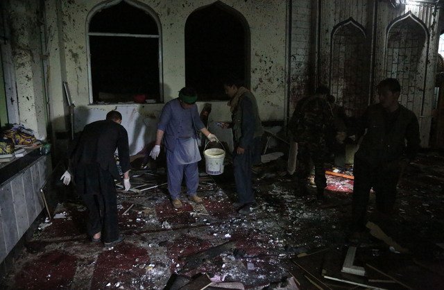 遇袭的喀布尔什叶派清真寺。
