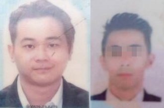 左：28岁为前座乘客林吉庆（音译）；右：27岁肇祸司机陈子轩（音译）。