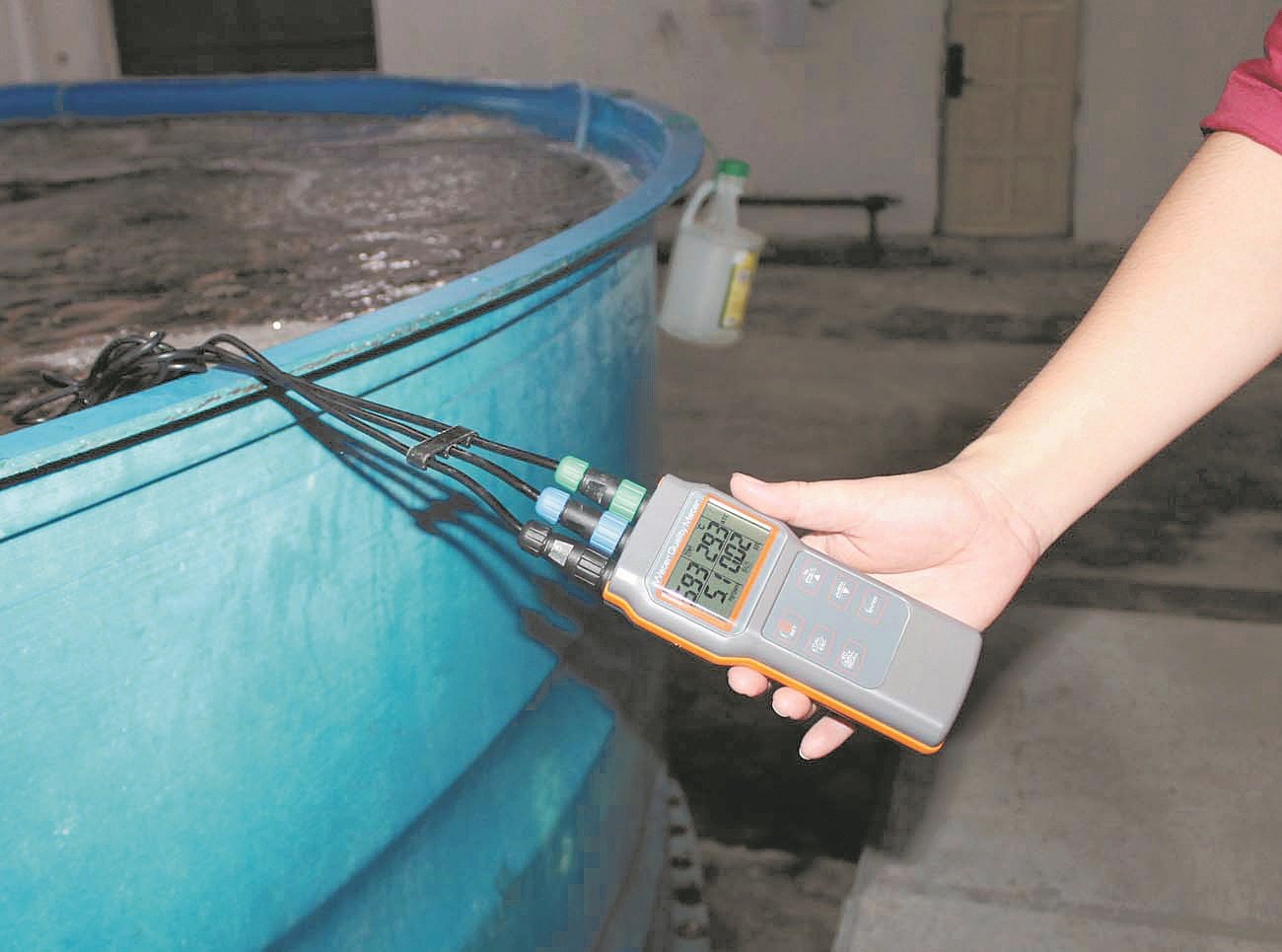养殖装有检测仪器，让业者随时掌握水温度、水体PH值、含氧量及盐度状况，确保鱼池时刻处于理想水平。