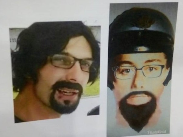 警方发布枪手的真实样貌图片。