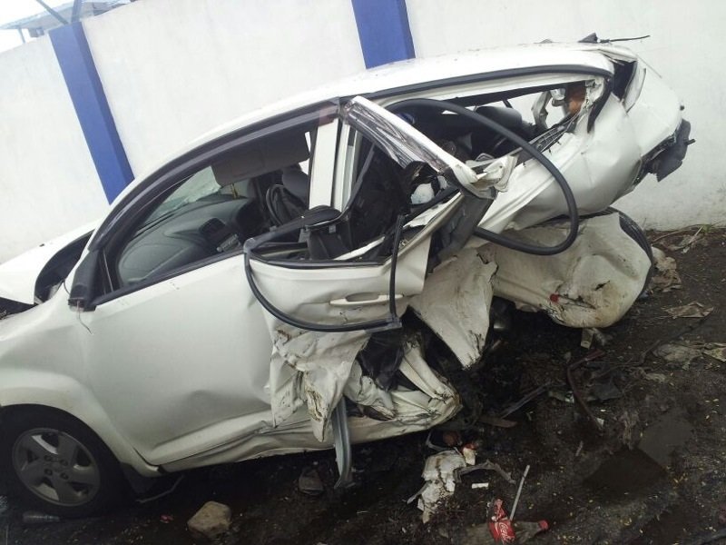 陈钰莹所驾驶的第二国产车迈威（Myvi）在车祸后毁不成形。