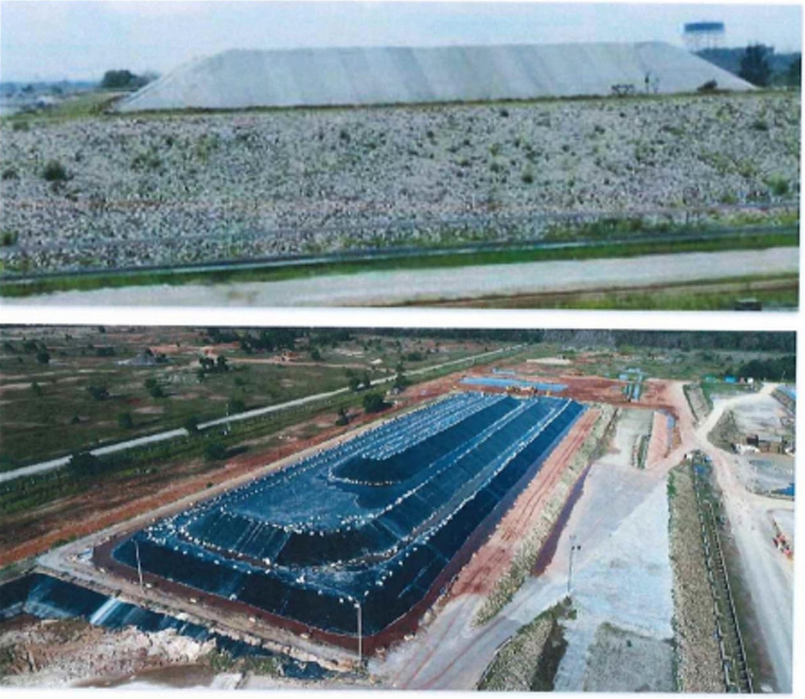 莱纳斯储存水沥滤净化固体废料在工厂的储存设施，并被封闭著。