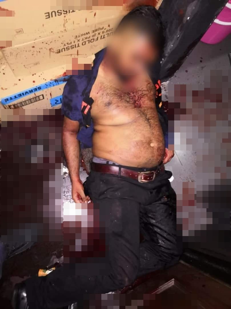 印裔男子遭凶徒砍伤后毙命在夜店内，地上也遗留下大滩血迹。