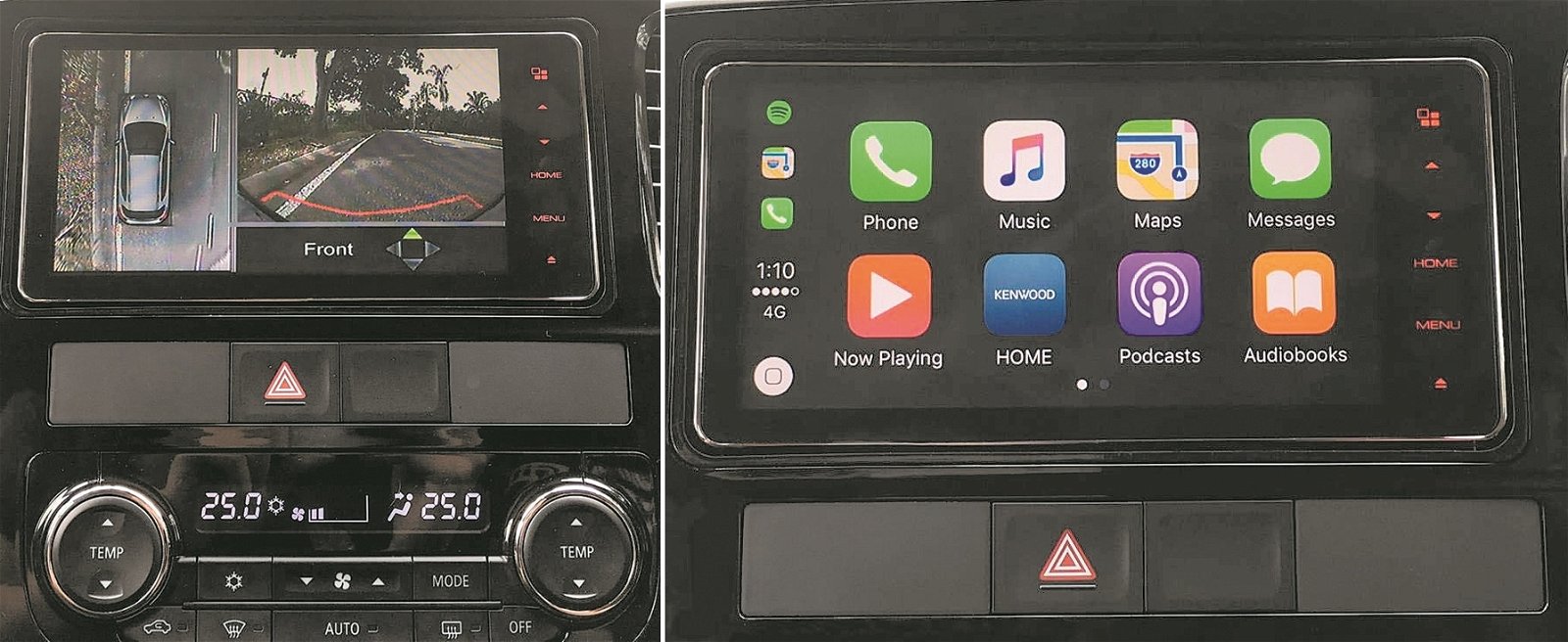 新车搭载新的7寸音响荧幕主机，支援Apple CarPlay手机配对功能以及手势辨识。