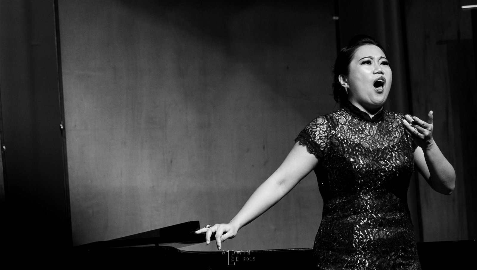 2015年，洪美枫于隆雪华堂演唱黄河怨。