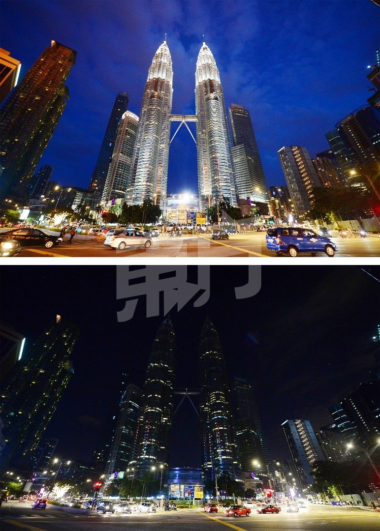 吉隆坡双塔楼每年都会响应“地球一小时”活动，踏入周六晚8时30分，灯火通明的双塔楼便暗淡下来，借此唤醒人民珍惜资源，爱护环境。（摄影：曾钲勤）