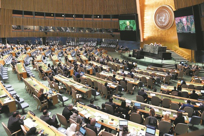阔别15年后，敦马哈迪再次以首相 身份在联合国大会上发言。