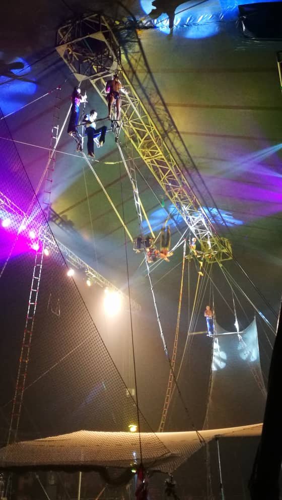 马戏团的空中飞人，跳出了高水准的演出。