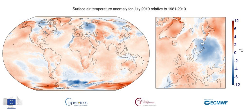 欧洲7月惨遭有史以来最剧烈的热浪肆虐，北极圈也出现异常高温。