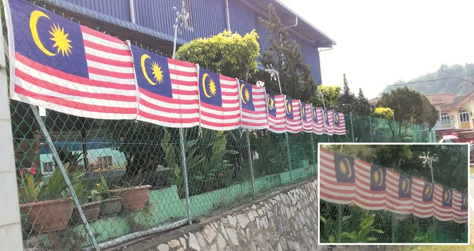 彭亨劳勿的育华华校日前针对在学校篱笆倒挂国旗一事，做出道歉，并希望此事不会被放大。