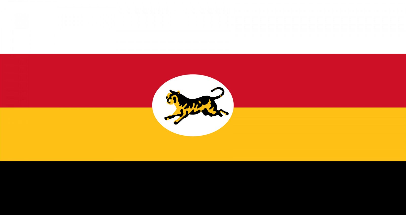 英国殖民地时期，英国给马来联邦制定了旗帜。这面旗帜由自上而下为白、红、黄、黑四色所组成，旗帜中心为白色圆形，圈内有一只马来虎。