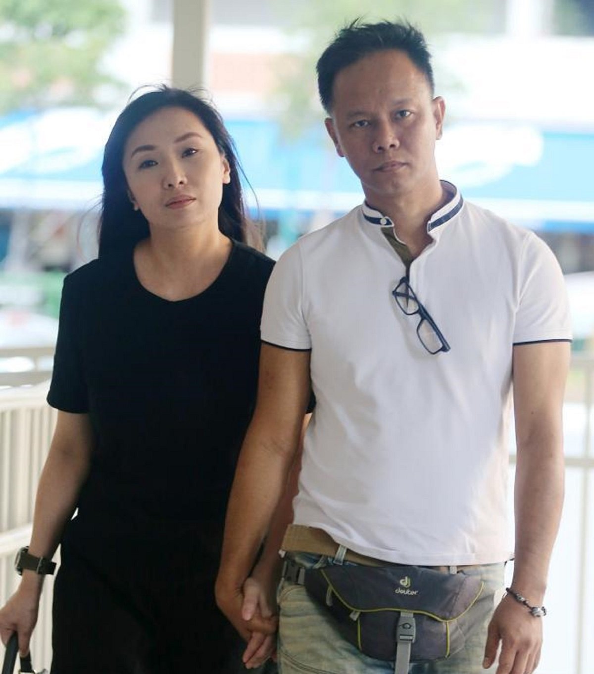 谢丽丝（左起）、林俊龙虐佣罪成，分别被判监和赔偿女佣，他们不服要上诉。