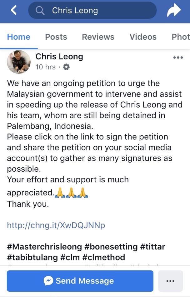 有梁润江的支持者在网上发动请愿活动，希望印尼当局可以尽快释放梁润江及21名学徒。