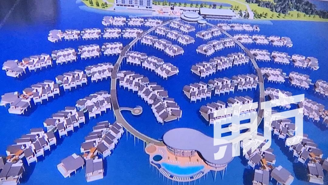 甲政府与佰乐集团联营，耗资3亿5000万令吉在双岛城打造马六甲水上度假村。（摄影：魏美琪）