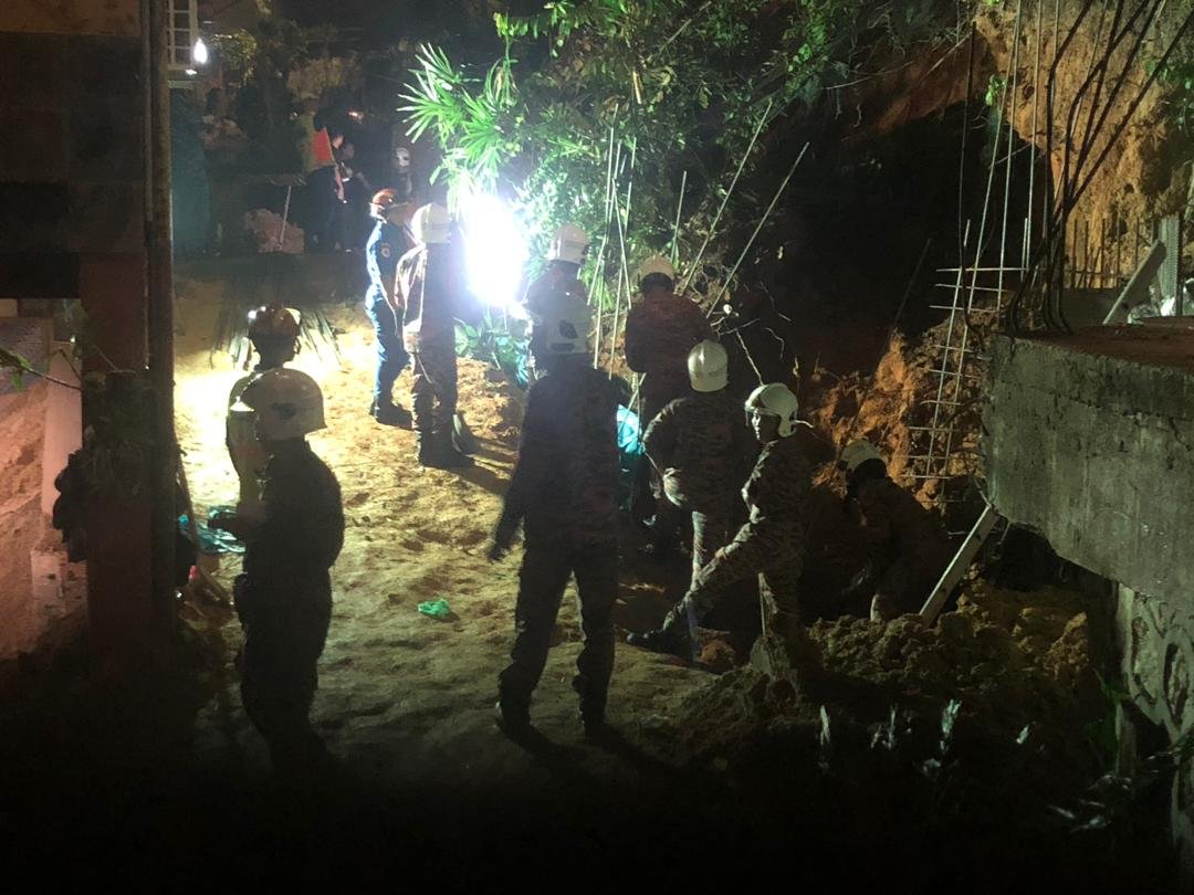 挡土墙崩塌导致土崩事件，4名缅甸籍工友全部罹难。