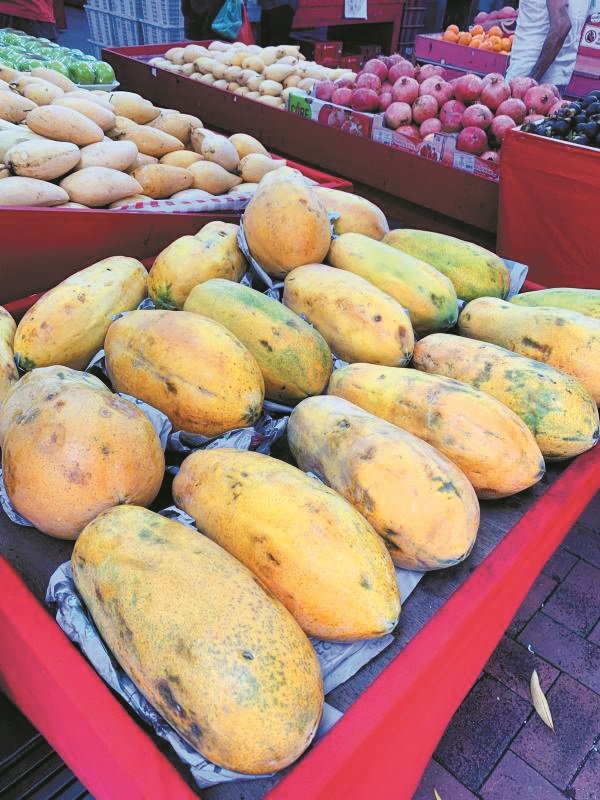木瓜因为乾旱气候产量减少，每公斤售价大涨5角（约1新元50仙）。