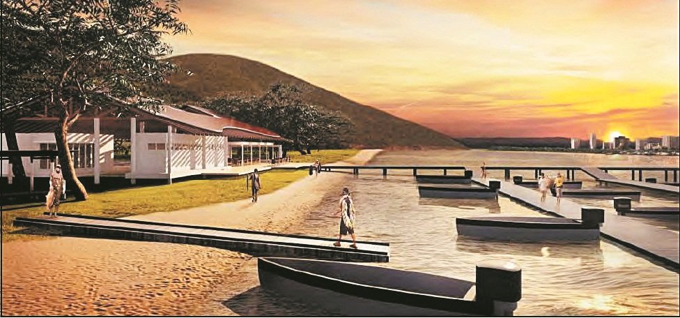 槟岛南部填海计划欲打造的新码头设计图。（图片取自环评报告）