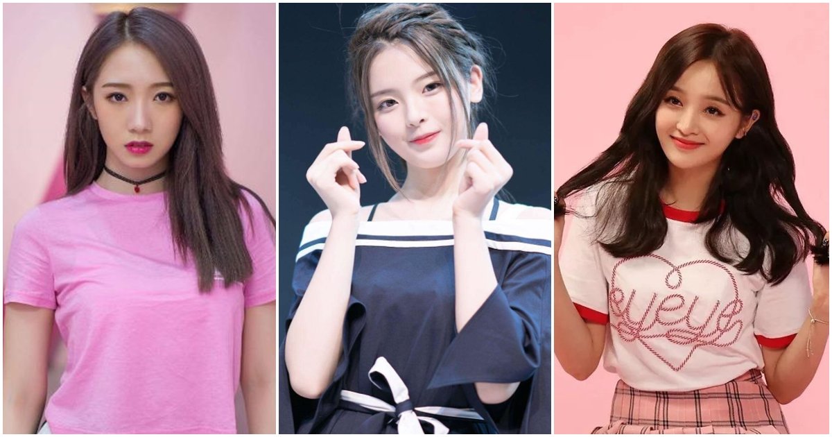 “华语女歌手网路影响力榜单”，由女团“火箭少女”成员包办了前三名，左起孟美岐、杨超越、吴宣仪。