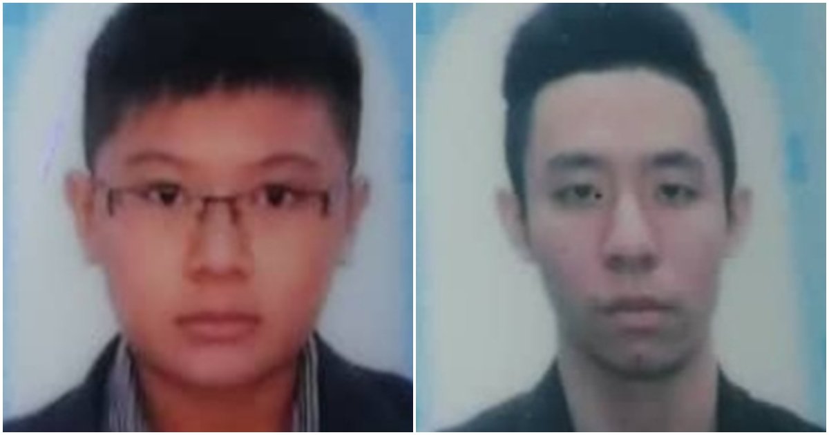 （左）死者黄启恩（译音），18岁；（右）死者刘宏俊（译音），18岁