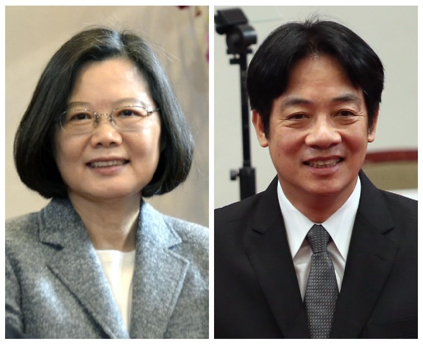 台湾总统蔡英文（左）和副总统赖清德。