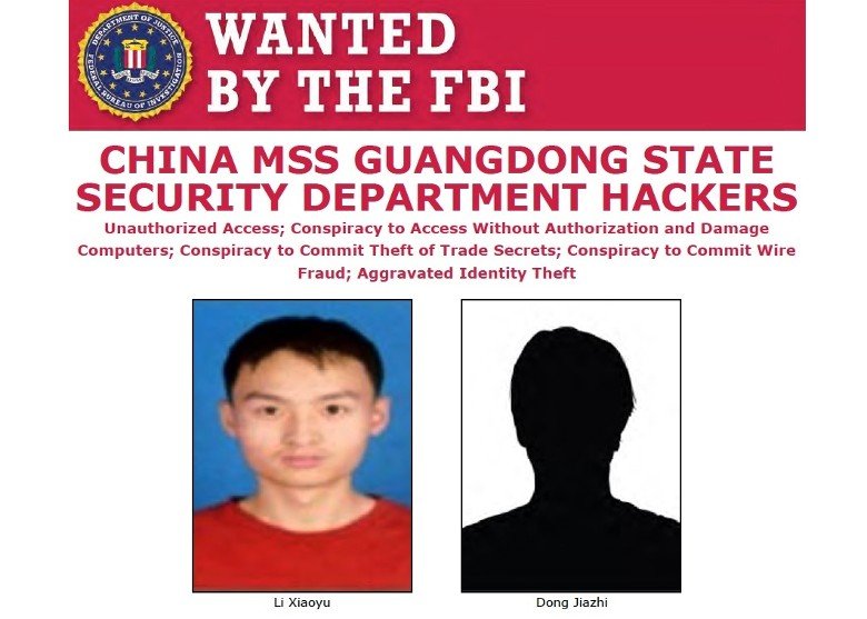 遭美国司法部起诉和美国联邦调查局通缉的两名中国骇客。