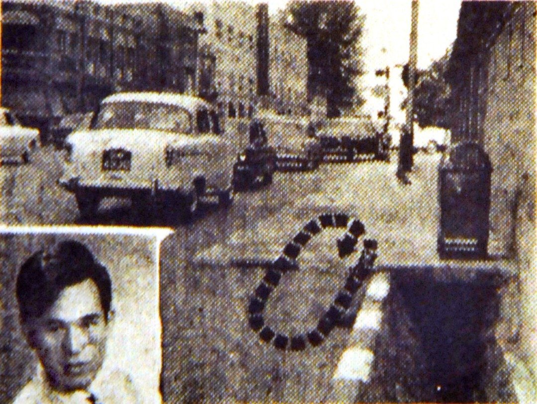 1969年陈同明涉及的当街杀人命案发生在勿拉士巴沙路一带，小图为其中一名伤者林开河。（档案照）