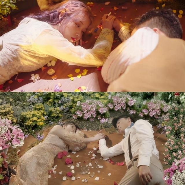 IU的《Above the time》MV被印尼歌手Via Vallen抄袭，但质感上有很大的落差。（图取自网络）