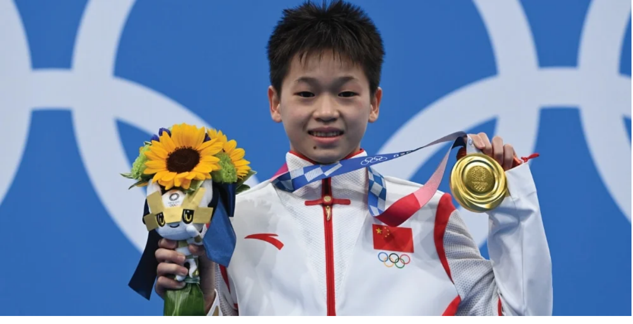 中国14岁跳水选手全红婵。（图取自法新社）