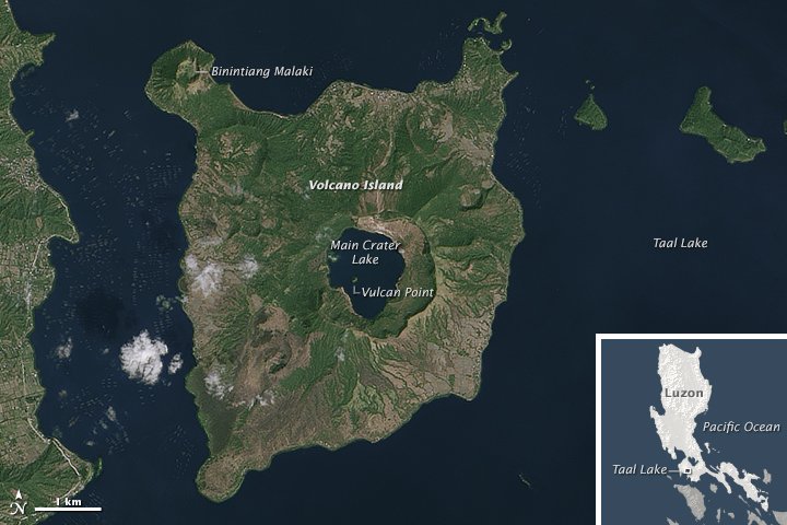 塔尔火山距马尼拉都会区约70公里，去年1月曾濒临爆发。