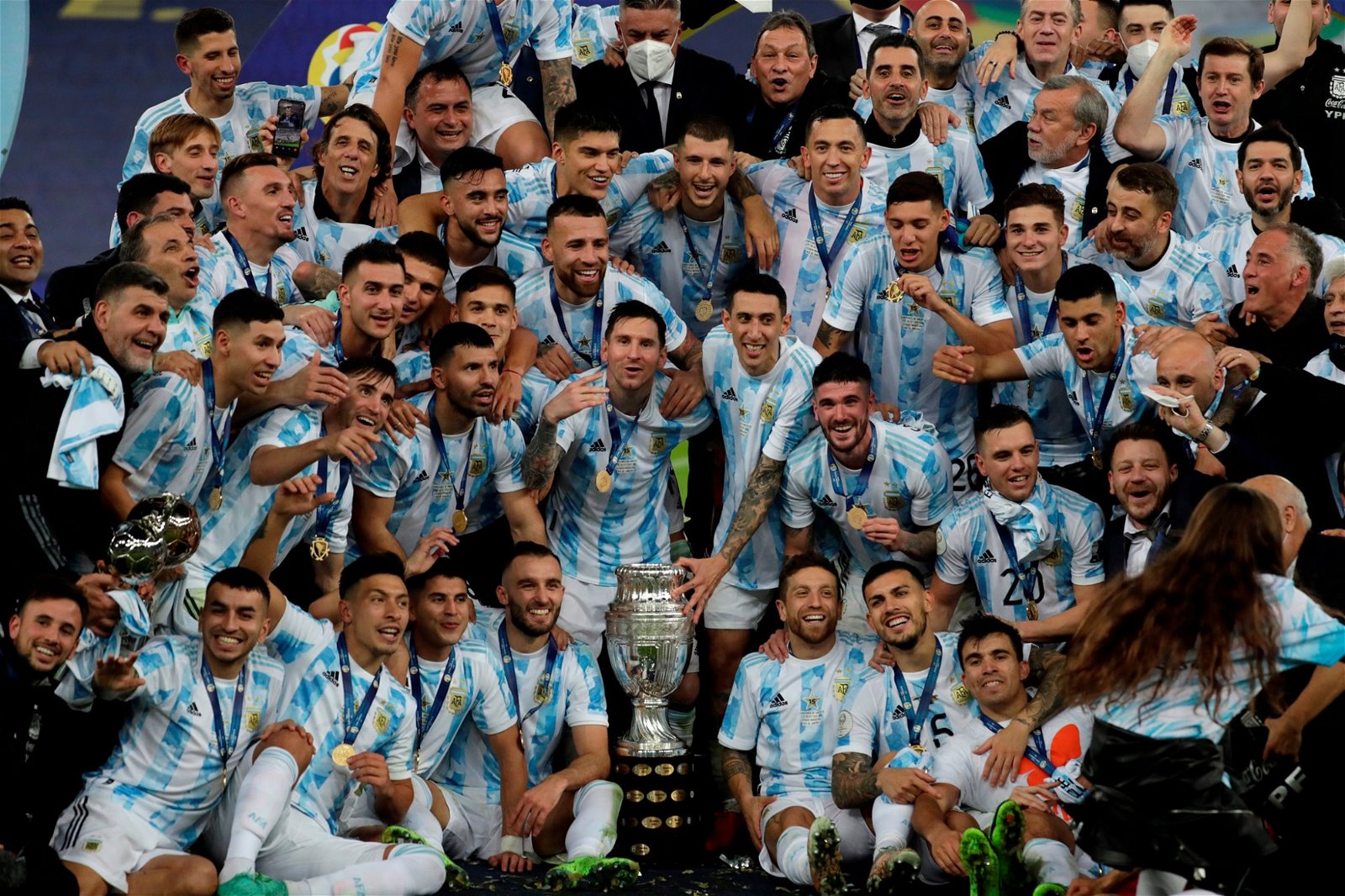阿根廷此役终止了28年重大国际赛冠军荒的尴尬纪录。（图取自Copa America面子书）