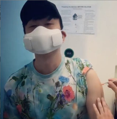 林俊杰在IG上分享自己接种疫苗的影片。