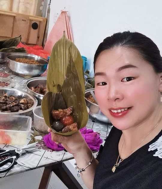 网卖粽子业者蔡燕芳。